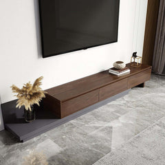 Modern Walnut & Gray Extendable TV Stand With Drawers