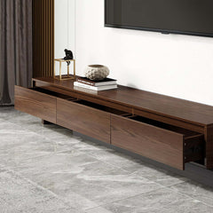 Modern Walnut & Gray Extendable TV Stand With Drawers