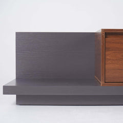 Modern Walnut & Gray Extendable TV Stand With Drawers