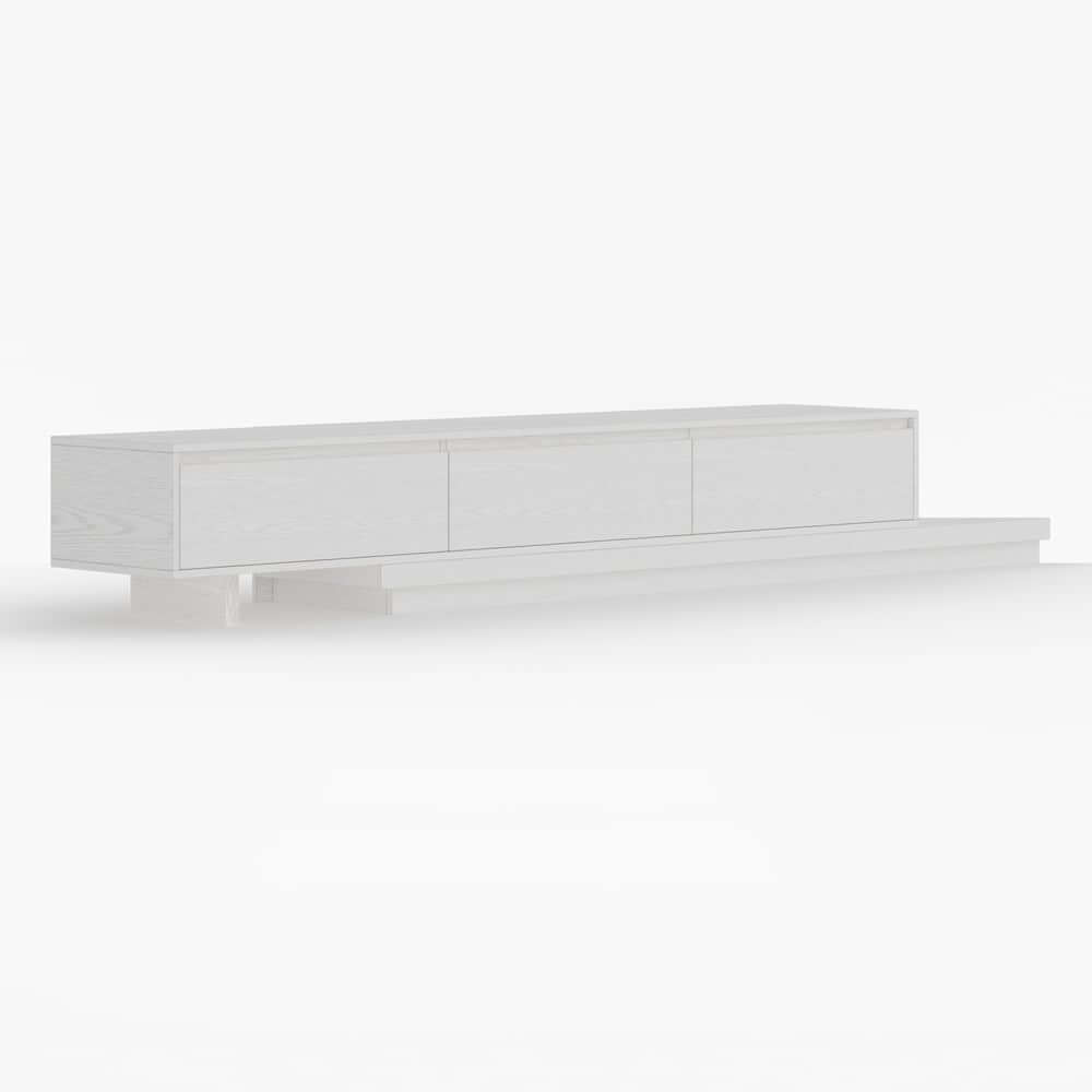 Modern Walnut & Gray Extendable TV Stand With Drawers