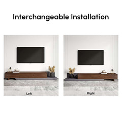 Modern Walnut & Gray Extendable TV Stand With Drawers