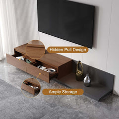 Modern Walnut & Gray Extendable TV Stand With Drawers