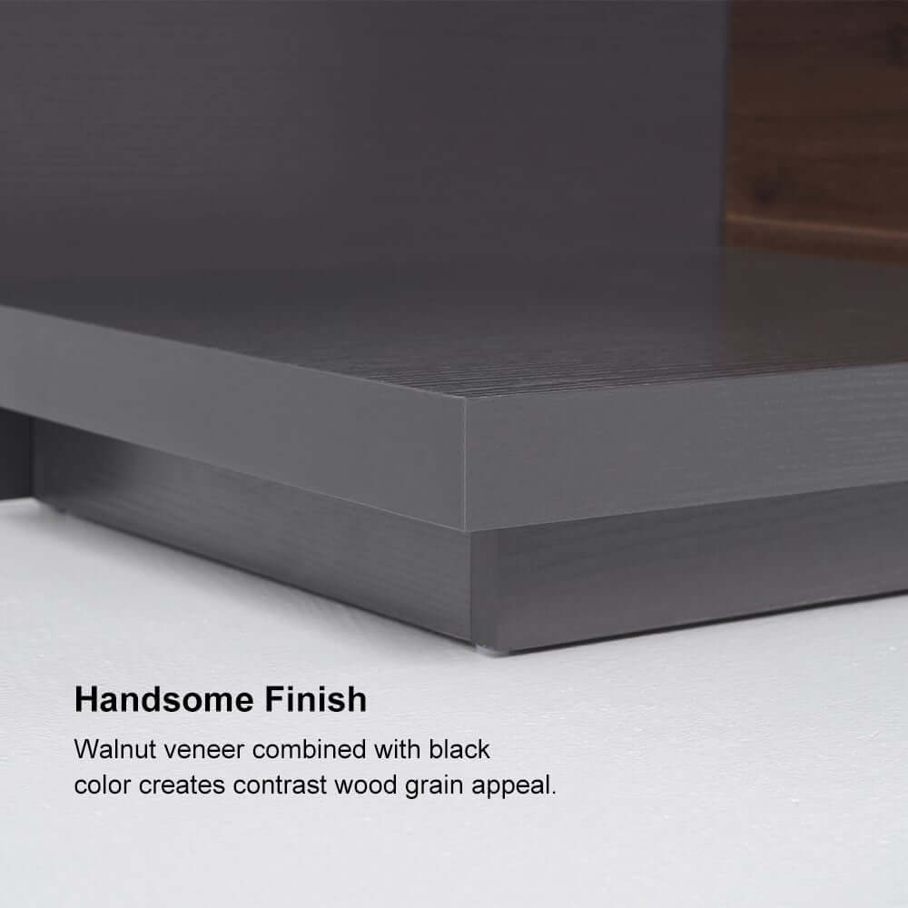 Modern Walnut & Gray Extendable TV Stand With Drawers