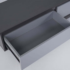 Modern Walnut & Gray Extendable TV Stand With Drawers