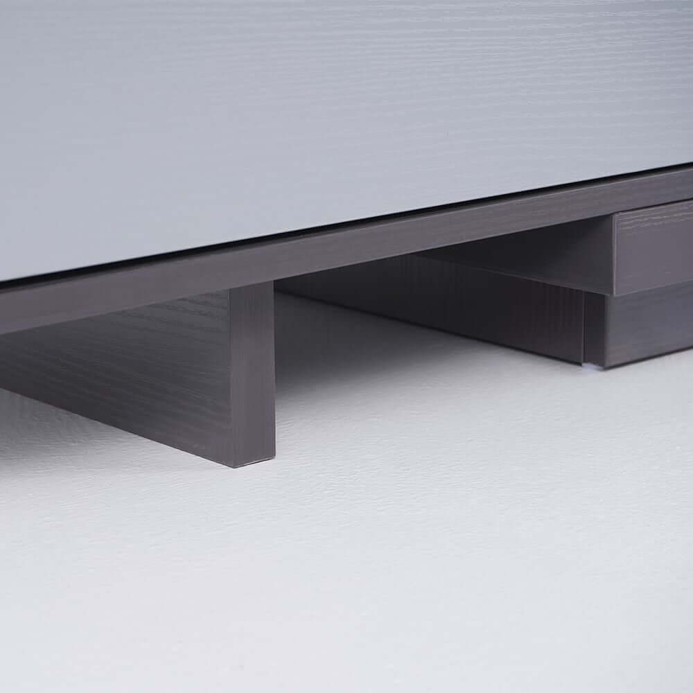 Modern Walnut & Gray Extendable TV Stand With Drawers
