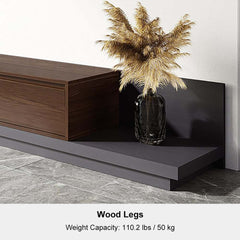 Modern Walnut & Gray Extendable TV Stand With Drawers