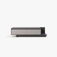 Modern Walnut & Gray Extendable TV Stand With Drawers