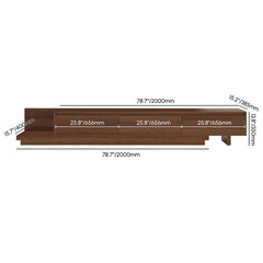 Modern Walnut & Gray Extendable TV Stand With Drawers Dimensions