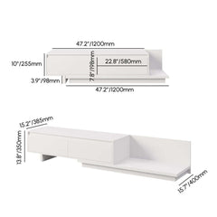 Modern Walnut & Gray Extendable TV Stand With Drawers Dimensions