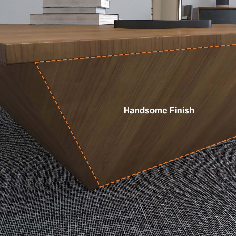 Modern Walnut Square Coffee Table With Storage Drawer
