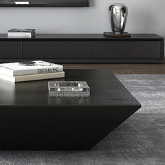 Modern Walnut Square Coffee Table With Storage Drawer