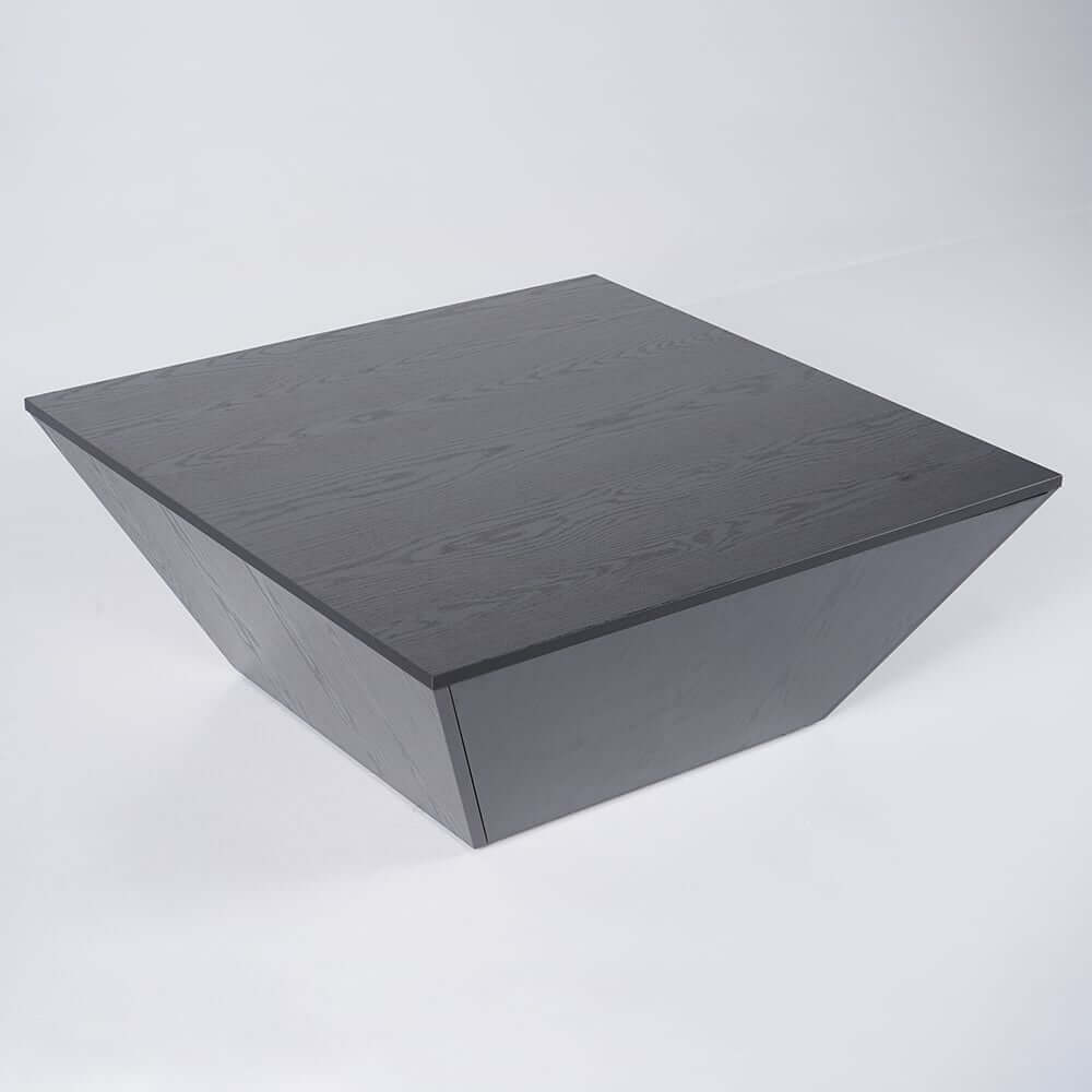 Modern Walnut Square Coffee Table With Storage Drawer
