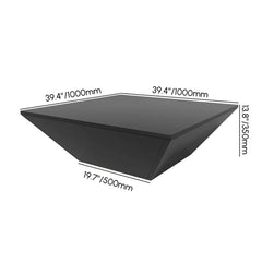 Modern Walnut Square Coffee Table With Storage Drawer Dimensions