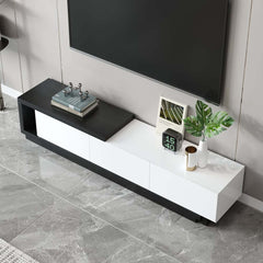 Modern Walnut TV Stand & Coffee Table Set With Open Storage