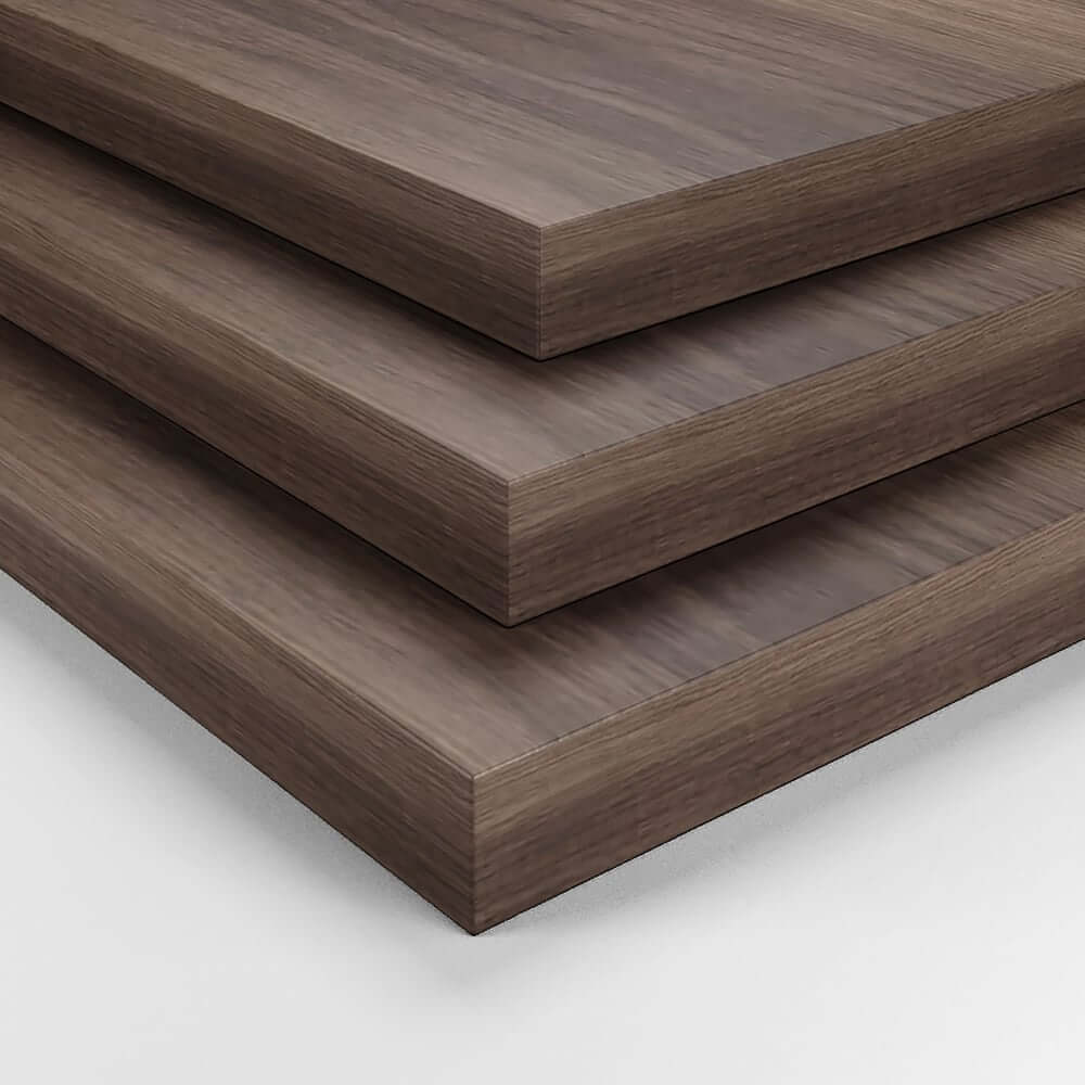 Modern Walnut Veneer Dining Set With Pedestal Base