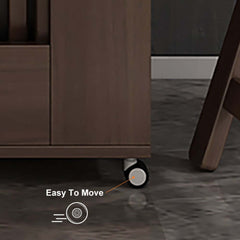 Modern Walnut Veneer Dining Set With Pedestal Base