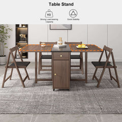 Modern Walnut Veneer Dining Set With Pedestal Base