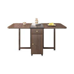 Modern Walnut Veneer Dining Set With Pedestal Base