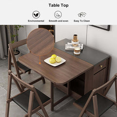 Modern Walnut Veneer Dining Set With Pedestal Base