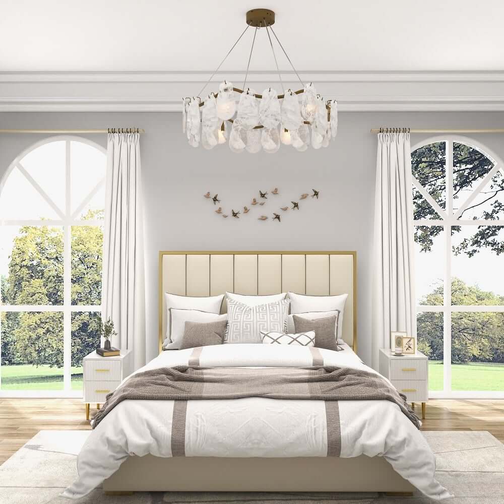 Modern White 2-Drawer Engineered Wood Nightstand