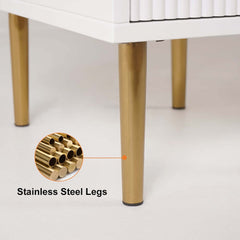 Modern White 2-Drawer Engineered Wood Nightstand