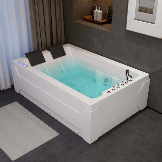 Modern White Acrylic Freestanding Whirlpool Bathtub with Jets