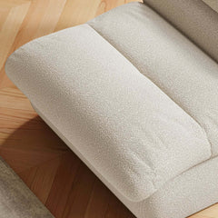 Modern White Armless Chenille Lounge Chair With Cushion Back