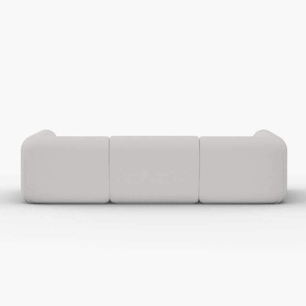 Modern White Boucle U-Shaped Modular Sectional Sofa