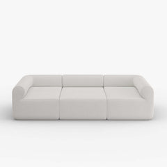 Modern White Boucle U-Shaped Modular Sectional Sofa