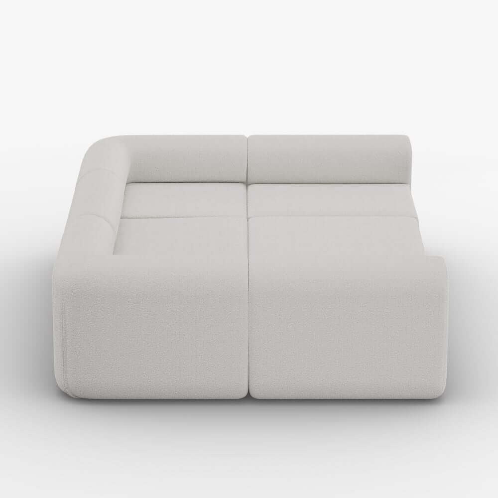 Modern White Boucle U-Shaped Modular Sectional Sofa