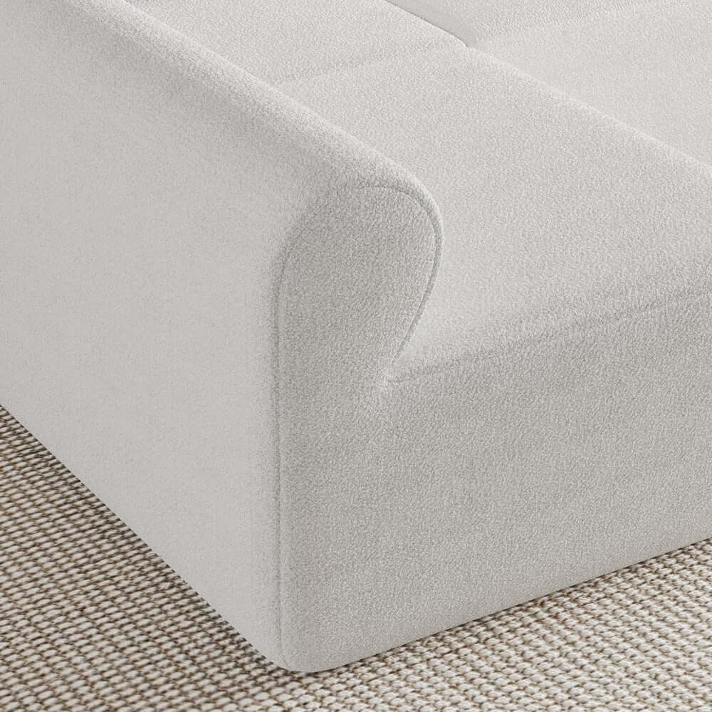 Modern White Boucle U-Shaped Modular Sectional Sofa