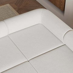 Modern White Boucle U-Shaped Modular Sectional Sofa