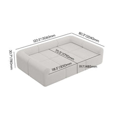 Modern White Boucle U-Shaped Modular Sectional Sofa Dimensions