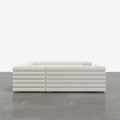 Modern White Boucle U-Shaped Modular Sectional Sofa Set