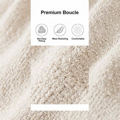 Modern White Boucle U-Shaped Modular Sectional Sofa Set