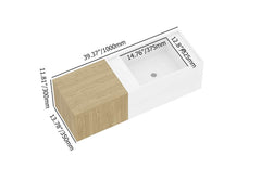 Modern White & Brown Stone Resin Wall-Mounted Bathroom Vanity Dimensions