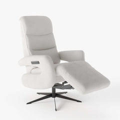 Modern White Chenille Velvet Convertible Chair With Arms