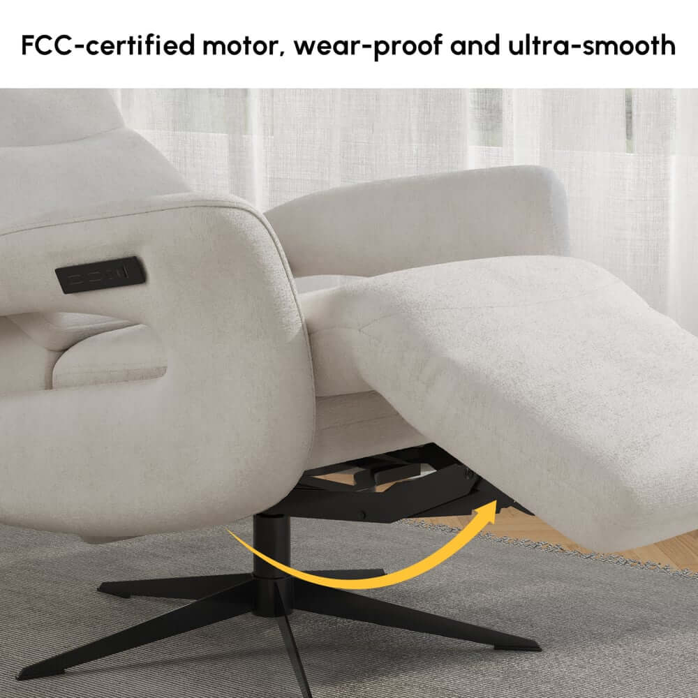 Modern White Chenille Velvet Convertible Chair With Arms