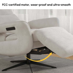 Modern White Chenille Velvet Convertible Chair With Arms