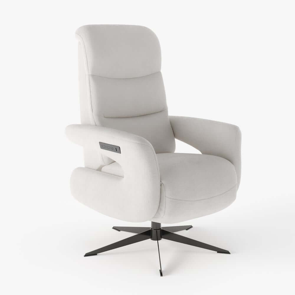 Modern White Chenille Velvet Convertible Chair With Arms