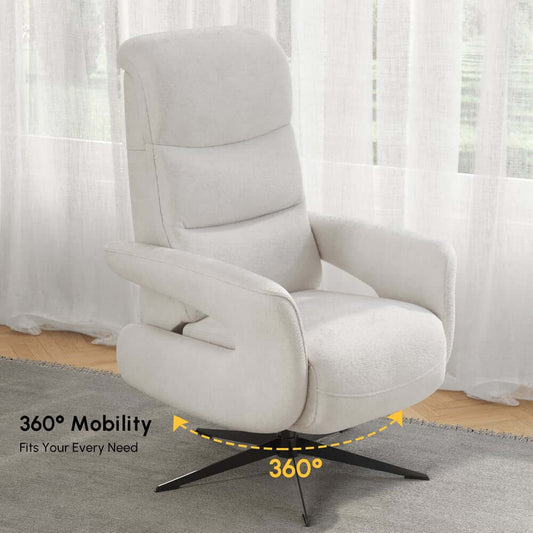 Modern White Chenille Velvet Convertible Chair With Arms
