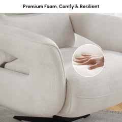 Modern White Chenille Velvet Convertible Chair With Arms