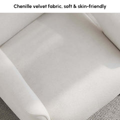 Modern White Chenille Velvet Convertible Chair With Arms
