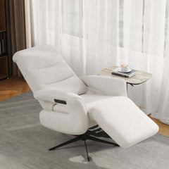 Modern White Chenille Velvet Convertible Chair With Arms