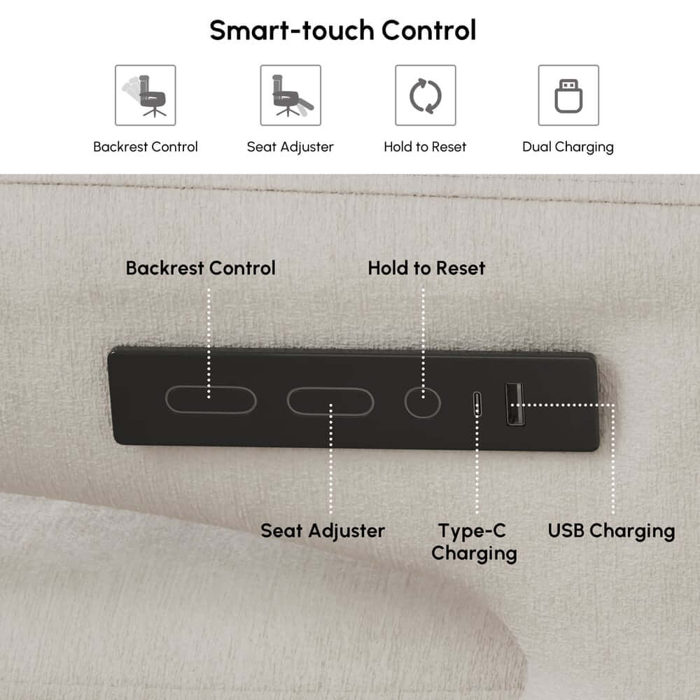 Modern White Chenille Velvet Convertible Chair With Arms