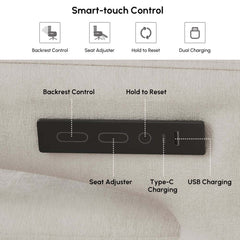 Modern White Chenille Velvet Convertible Chair With Arms