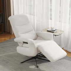 Modern White Chenille Velvet Convertible Chair With Arms Main Product Image