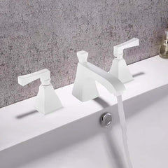 Modern White Deck Mounted Roman Tub Faucet with Fixed Spout Main Product Image