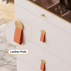 Modern White Dresser with 12 Drawers and Tempered Glass Top