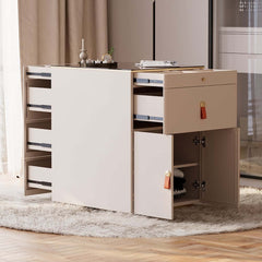 Modern White Dresser with 12 Drawers and Tempered Glass Top